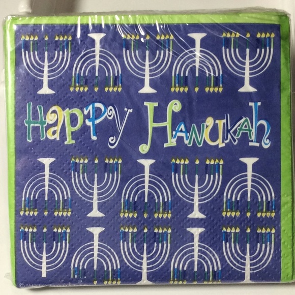 Hanukah Napkins, Ceramic Holder & Menorah Ornament - Picture 4 of 4
